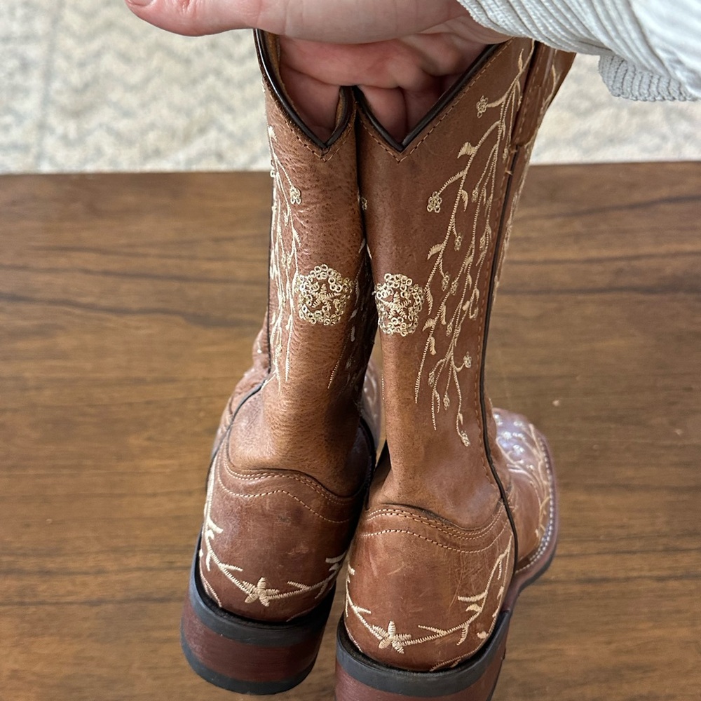 Laredo LA1043 Womens 7M Brown Leather Embroidered Western Cowboy Boots - Picture 6 of 8